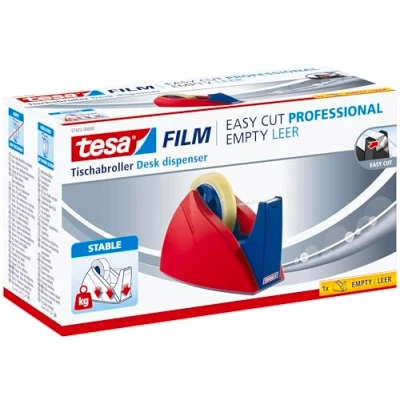 Image de Tesa 57422 00000 01 Easy Cut Dérouleur de Table Rouge Bleu bis b 25 mm x l 66 m