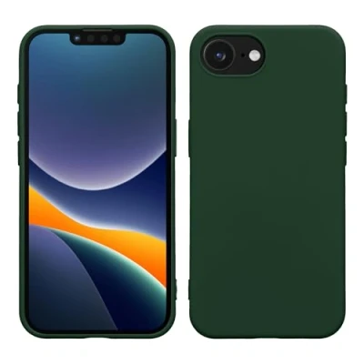 Image de kwmobile Housse Compatible avec Apple iPhone 16e Coque de téléphone Souple et Fine en TPU Silicone Vert foncé