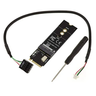 Image de Adaptateur carte M2 E Key ou E+A vers port M.2 M pour cartes Wifi, Bluetooth, compatible Intel 7260.