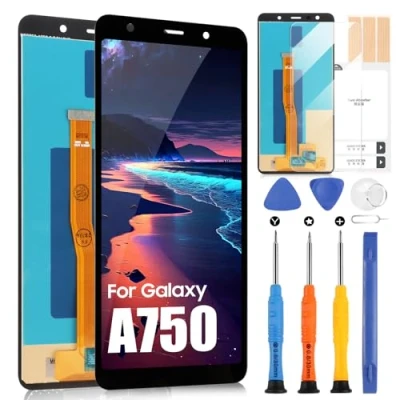 Image de Écran LCD pour Samsung Galaxy A7 2018 A750 Display SM A750F A750FN A750N A750G A750GN/DS Touch Digitizer Assemblage (Noir)