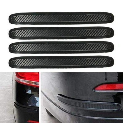 Image de JoyFan 4pcs Universelle Bande de Caoutchouc Pare Chocs Voiture Protection Anti frottement Garde pièces… (Noir, 4pcs)