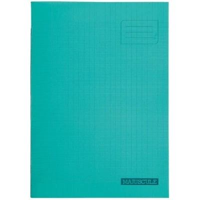 Image de Majuscule cahier Piqures Grand Carreaux Polypropylene A4 96p 90g Vert