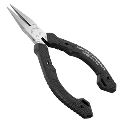 Image de Ingénieur ps 04 Pince à bec long compact de précision avec mâchoires en acier au carbone Noir