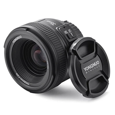 Image de YONGNUO YN35 35mm F2.0 grand angle Premier gros objectif manuel Ouverture Auto Focus AF MF pour Nikon DSLR + WINGONEER Diffuseur de Flash