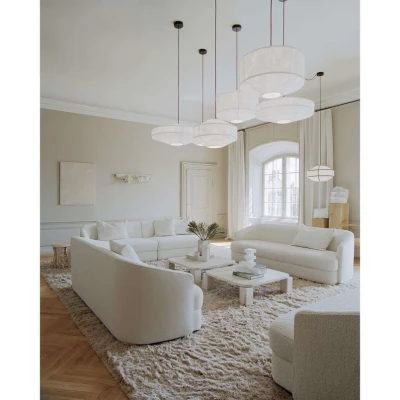 Image de New Works Suspension Kite, Ø 75 cm, blanc, 3 lampes, toison