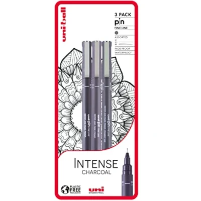 Image de uni ball PIN Lot de 3 stylos à pointe fine, encre résistante l&#039;eau et la décoloration, idéal pour les architectes, croquis, le scrapbooking, dessin, l&#039;art, dessin technique, qualité