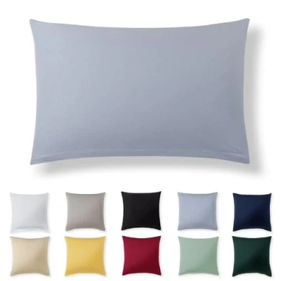 Image de Alreya Taie Oreiller 50x70 Coton Bleu Clair 100% Jersey Coton, Housse de Coussin cm, Taies d&#039;oreiller en avec Fermeture éclair 50 x 70 cm