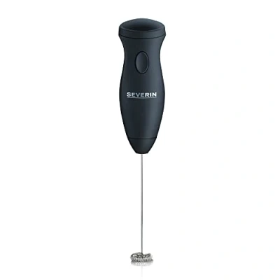 Image de SEVERIN Mousseur à lait avec fouet inox, Emulsionneur de compact, électrique fonctionnant deux piles AA fournies, noir/inox, SM 3590