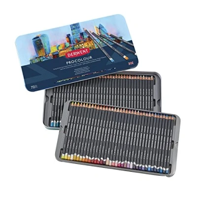 Image de Derwent Procolour Set de 72 Crayons Couleur, Mines Rondes Solides 4 mm, Texture Lisse, pour Dessin &amp; Coloriage, Qualité Professionnelle (2302508)