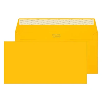 Image de Blake Creative Colour DL+ 114 x 229 mm 120 g/m² Enveloppes Bande Adhésive (25204) Jaune d&#039;œuf Boîte de 25