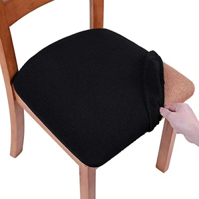 Image de Homaxy Housse de Chaise, Chaise Universelle Lavables, Salle à Manger Universel, très Facile Nettoyer et Durable, Installer (Noir, 4 pièces)