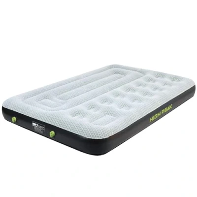 Image de High Peak Air Bed Multi Comfort Plus Camping, Outdoor, Airbed, Matelas Gonflable Adulte Unisexe, Gris/Vert/Noir, 198x137x22 cm