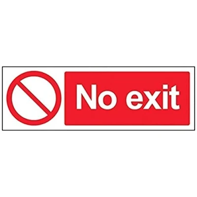 Image de vsafety 52002 ax r Prohibition accès Panneau, en plastique rigide, No Exit, paysage, 300 mm x 100 mm, rouge