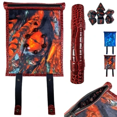 Image de Power Beast Dungeon Sac pour Les Dés et Piste de Dragon, 2 en 1, Plateau Jeu + Ensemble Dés, Donjons Dragons, D&amp;D, Dungeons and DND, RPG, Jeux Rôle. (REDDRAGON)