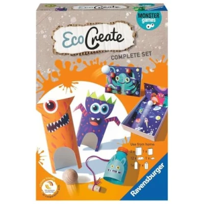 Image de Ravensburger EcoCreate Eco responsable Recyclage Jouets Fabrication objets Jeux d&#039;adresse Monstres Loisir créatif Activité créative Dès 6 ans 18144 Version française