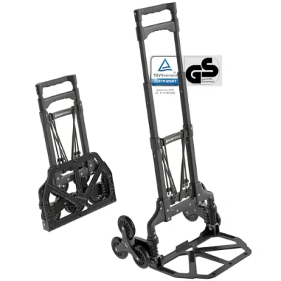 Image de ATHLON TOOLS Diable Pliable en Aluminium avec Patins antidérapants Roues Surface de roulement Douce 2 Cordes d&#039;expansion modèle 2024