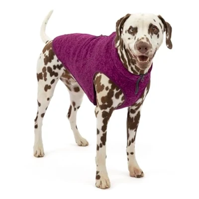 Image de Kurgo Pullover pour Chien Core Sweater, Compatible avec Harnais Chien, Polaire légère, Fermeture éclair à Double Sens, Taille L, Violet
