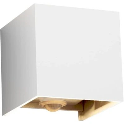 Image de Klighten 12W Applique Murale Extérieur avec Détecteur de Mouvement,IP65 Éclairage Mural extérieur/intérieur Angle Faisceau Réglable, Up Down,4000K, Blanc