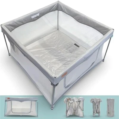 Image de Venture All Stars Joy Square Baby Playpen Compact Collapsable with Fitted Floor Mat Strong and Durable Play Pen