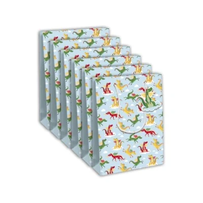 Image de Eurowrap 32475 2Cpack Un lot de 6 sacs cadeaux Excellia Format large 26,5x14x33 cm 210g Motif : Dragons Emballage Cadeaux, Idéal pour Jeux Société, Puzzles