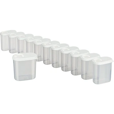 Image de MiraHome Lot de 12 boîtes à épices verseuses Conservation qualité autrichienne (Blanche, 0,30 l)