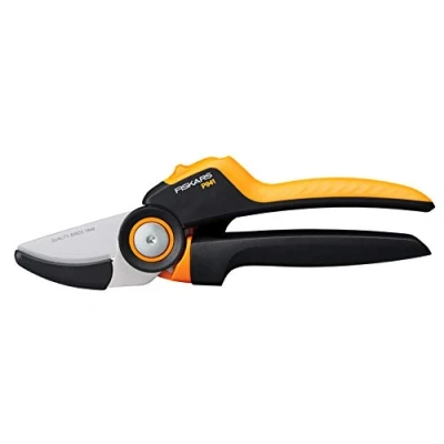 Image de Fiskars Sécateur à Enclume, X series PowerGear, P941, Avec Poignée Tournante, Pour Branches et Rameaux Secs, Revêtement Antiadhésif, Lame en Acier Inoxydable, Longueur : 22,2 cm, Noir/Orange, 1057174