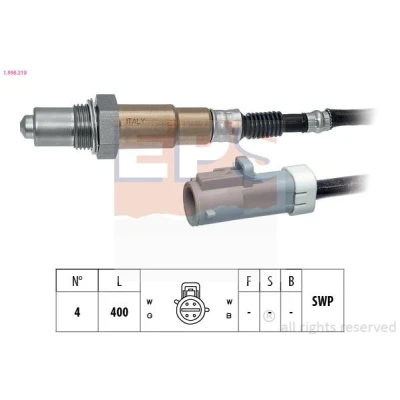 Image de EPS 1.998.219 Sonde lambda Made in Italy OE Equivalent chauffé, planaire, Filetage prégraissé FORD: KA 3 portes, StreetKA Cabriolet, FIESTA 5
