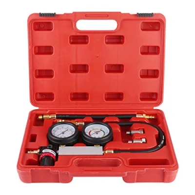 Image de OUKENS testeur de pression Compression cylindre, fuite cylindre Kit détecteur à double manomètre 0 7bar/0 100psi