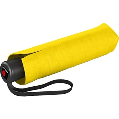 Image de Knirps parapluie I.200 Medium Duomatic en jaune avec poche I petit de bouton poussoir automatique léger &amp; résistant aux tempêtes
