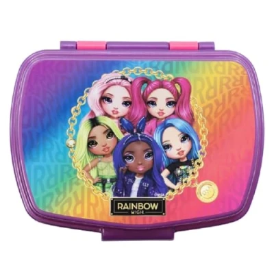 Image de 4564 Boîte à sandwich rectangulaire multicolore rainbow; produit réutilisable; sans BPA ; dimensions intérieures 16,5 x 11,5 5,5 cm