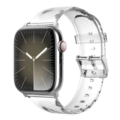 Image de elago Bracelet Transparent Compatible avec Apple Watch Ultra2/Ultra/SE/10/9/8/7/6/5/4/3/2/1 [38/40/41/42/44/45/46/49mm], de Remplacement