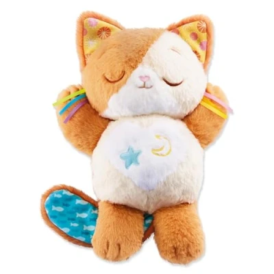 Image de VTech Mon Chaton Douce Nuit, Peluche Chat Qui Respire, Veilleuse Bébé Musicale et Lumineuse, Berceuses, Ronronnements, Bruits Blancs Sons de la Nature, Cadeau Naissance Contenu en Français