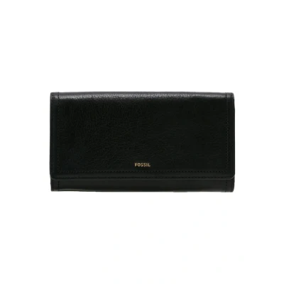 Image de Fossil Portefeuille pour femmes Logan, Pochette à rabat en cuir/polyuréthane noir 19,4 cm l x 2,5 10,2 H SL7833001