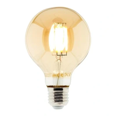Image de Ampoule LED Déco filament ambrée ELEXITY 6W E27 Globe Blanc chaud Compatible variateur Classe A++