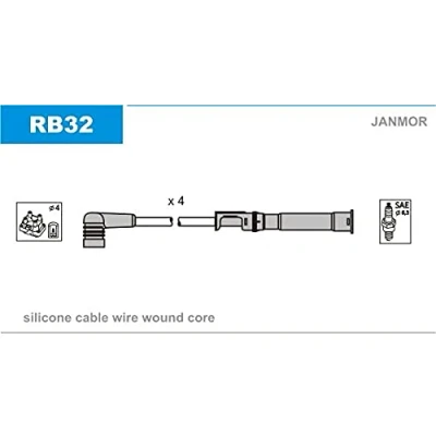 Image de JANMOR RB32 Jeu De Fils d&#039;Allumage RENAULT: CLIO 2