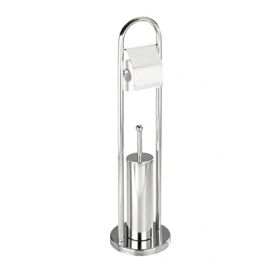 Image de WENKO Combiné WC exclusif Vasto acier inox Porte brosse Brillant