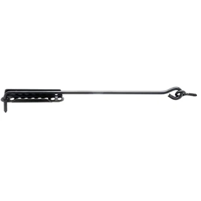 Image de Alberts 204242 crochet crémaillère avec platine d&#039;arrêt ajustable noir longueur 400 mm Ø du 8
