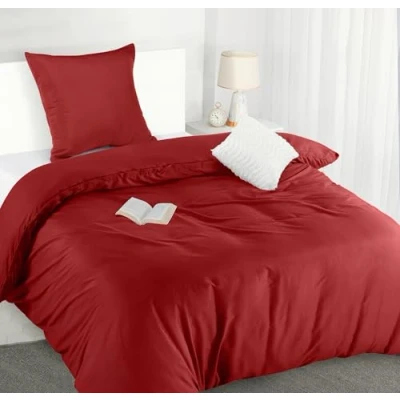 Image de Utopia Bedding Housse de Couette 1 Personne 135x200 cm avec Taie d&#039;oreiller 80x80 (Rouge) Parure lit 135 x 200 Ensembles Housses en Microfibre brossée Douce