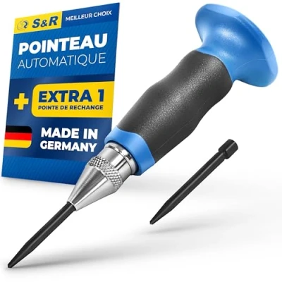 Image de S&amp;R Pointeau Poinçon Central Automatique à Frapper Acier/Métal/Bois 60 130 N MADE IN GERMANY. Avec Pointe de rechange