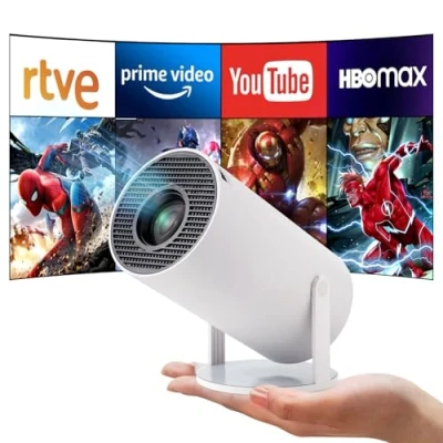 Image de Mini Projecteur, Videoprojecteur Portable, 4K/200 ANSI Auto Keystone Projecteur avec WiFi 6, BT 5.0, Jusqu&#039;à 130 Pouces, Retournement à 180 degrés, système d&#039;exploitation Android 11.0 intégré