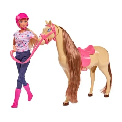 Image de Simba 105730939 Poupée Steffi Love Riding Tour Cheval et Accessoires Inclus, Rose