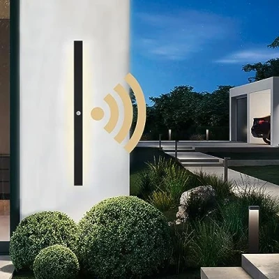 Image de VOMI Longue Exterieur LED Applique Murale Interieur Detecteur de Mouvement Luminaire Mural Lumière Blanc Neutre 4000K IP65 Etanche Grande Lampe Murale/Mur Up Down Chambre Terrasse Eclairage,100cm