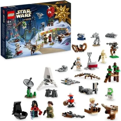 Image de LEGO Star Wars 75366 Le Calendrier de l&#039;Avent 2023, avec 24 Cadeaux Nöel dont 9 Personnages, 10 Jouets Véhicules Neuf