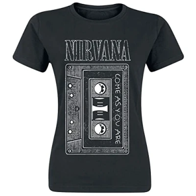 Image de Nirvana As You are Tape Femme T Shirt Manches Courtes Noir XL 100% Coton Regular/Coupe Standard