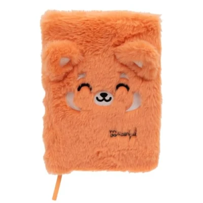 Image de Mr. Wonderful Cahier A5 peluche Panda roux Wondo de taille Avec reliure cousue 160 pages blanches