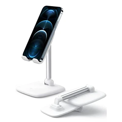 Image de UGREEN Support Porte Téléphone Bureau Pliable Stand Smartphone Compatible avec iPhone 14 Plus Pro Max 13 Mini 12 Galaxy S22 S21 Ultra A13 A53 A52s Pixel 7 6 6a Redmi Note10 (Blanc)