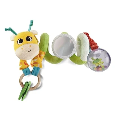 Image de Chicco hochet pour poussette Mme Girafe, Spirale Girafe colorée, Jouet avec hochet, anneau d&#039;activité et miroir Jouets bébés enfants en bas âge 6 Mois 3 Ans