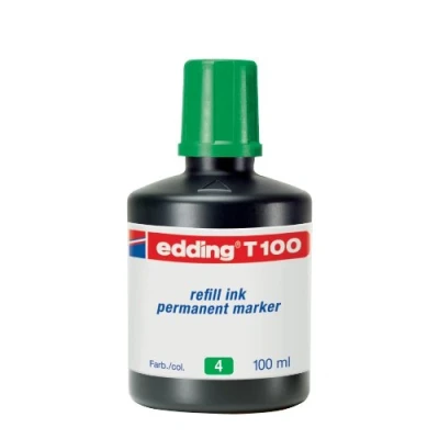 Image de edding T 100 Recharge d&#039;encre marqueurs permanents vert ml système de compte gouttes, pour recharger rapidement presque tous les