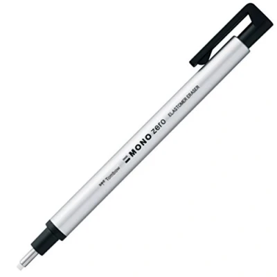 Image de Tombow Mono Zero EH KUR04 Stylo gomme à bout rond Argenté