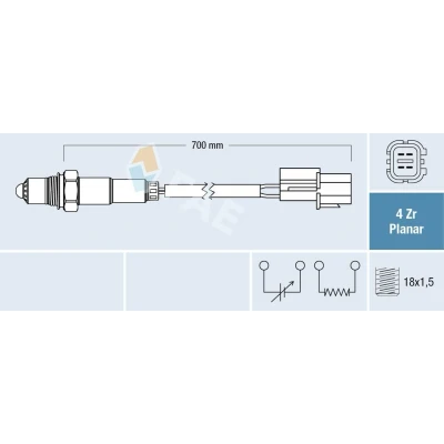 Image de FAE 77689 Sonde lambda HYUNDAI: i20 II 3/5 portes, i30 I KIA: RIO 3, Venga, CARENS 3